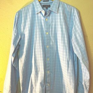 Banana Republic Non-Iron Slim Fit Men's Button Dress Shirt Size Large Plaid